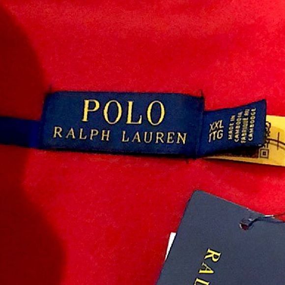 RALPH LAUREN POLO Red 1/4 Snap Long Sleeve Henley Fleece w Zip Pockets 2XL NWOT
